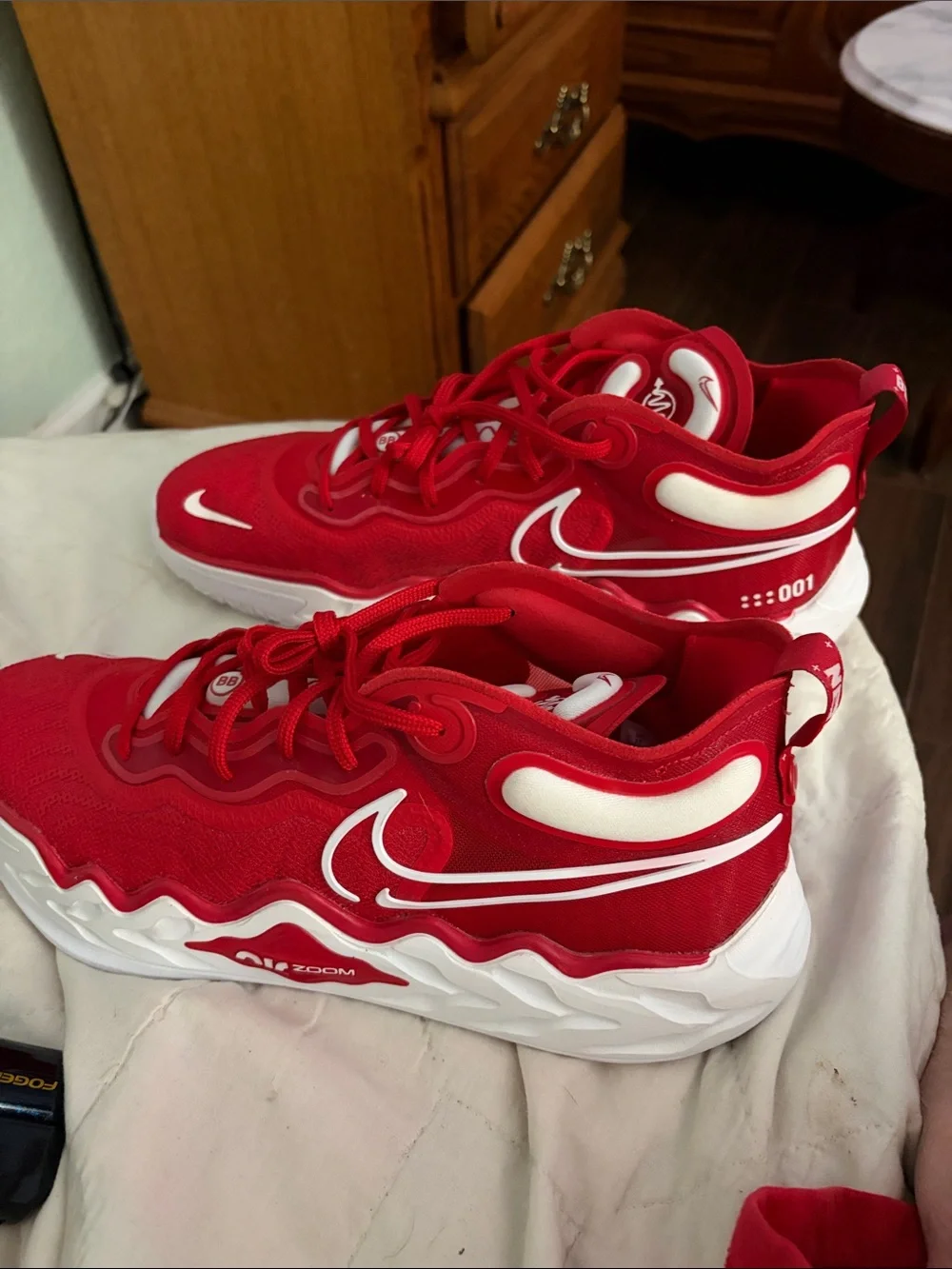 Nike Red and White High-Top Sneakers size 15